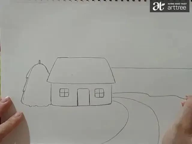 tranh vẽ cảnh đồng lúa của học sinh đơn giản mà đẹp