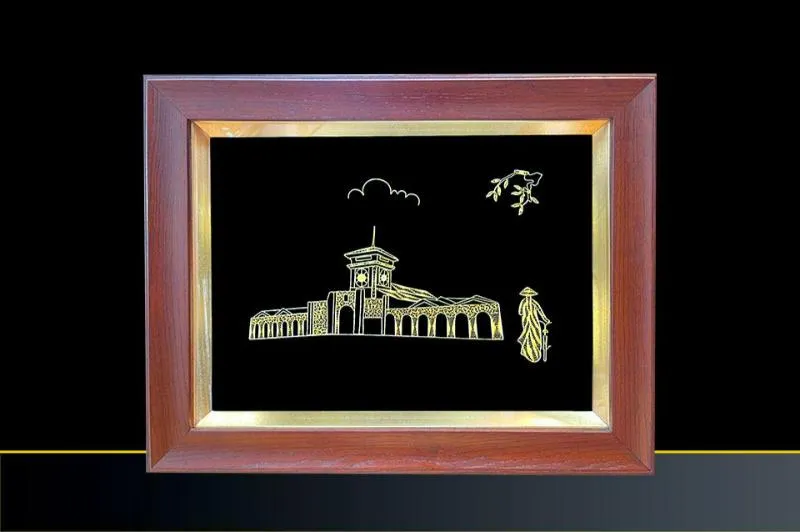 Tranh vẽ chợ bến thành dát vàng cao cấp mang ý nghĩa thịnh vượng