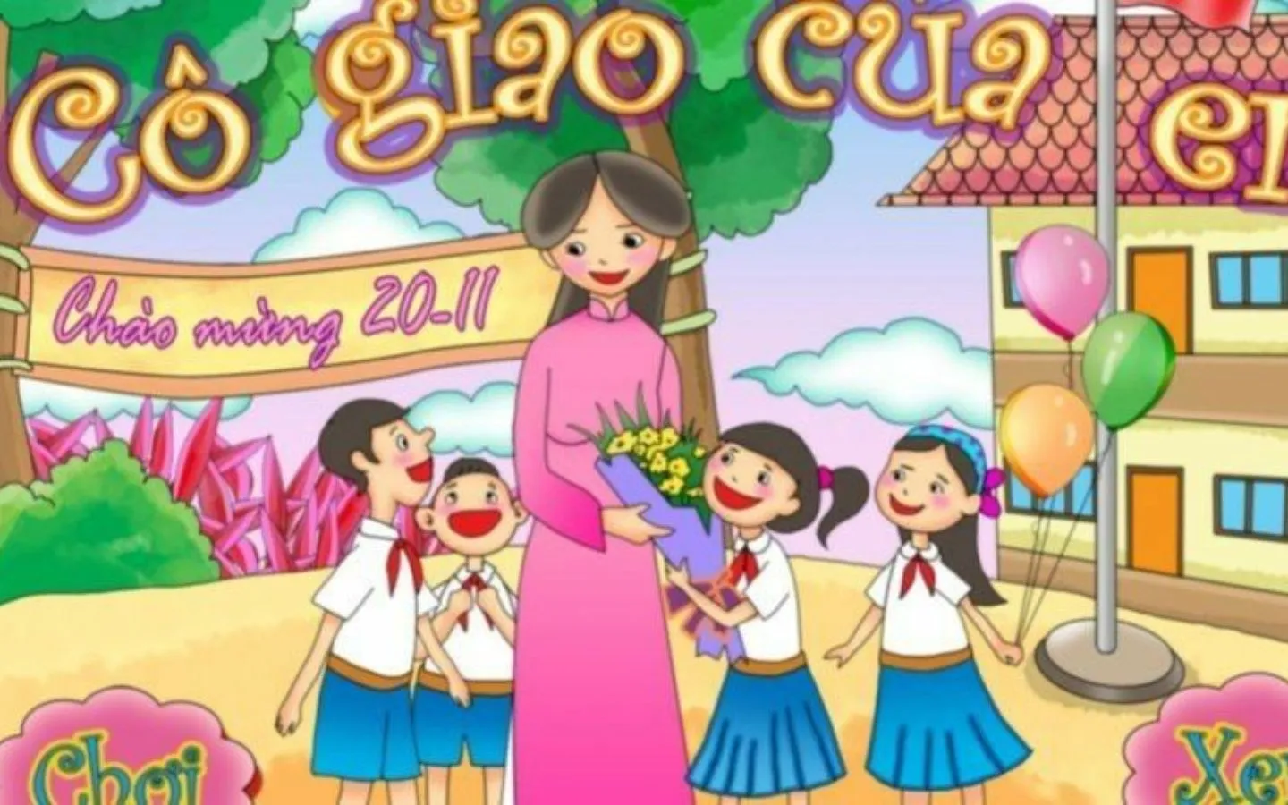 Tranh vẽ chúc mừng ngày Nhà giáo Việt Nam đầy màu sắc