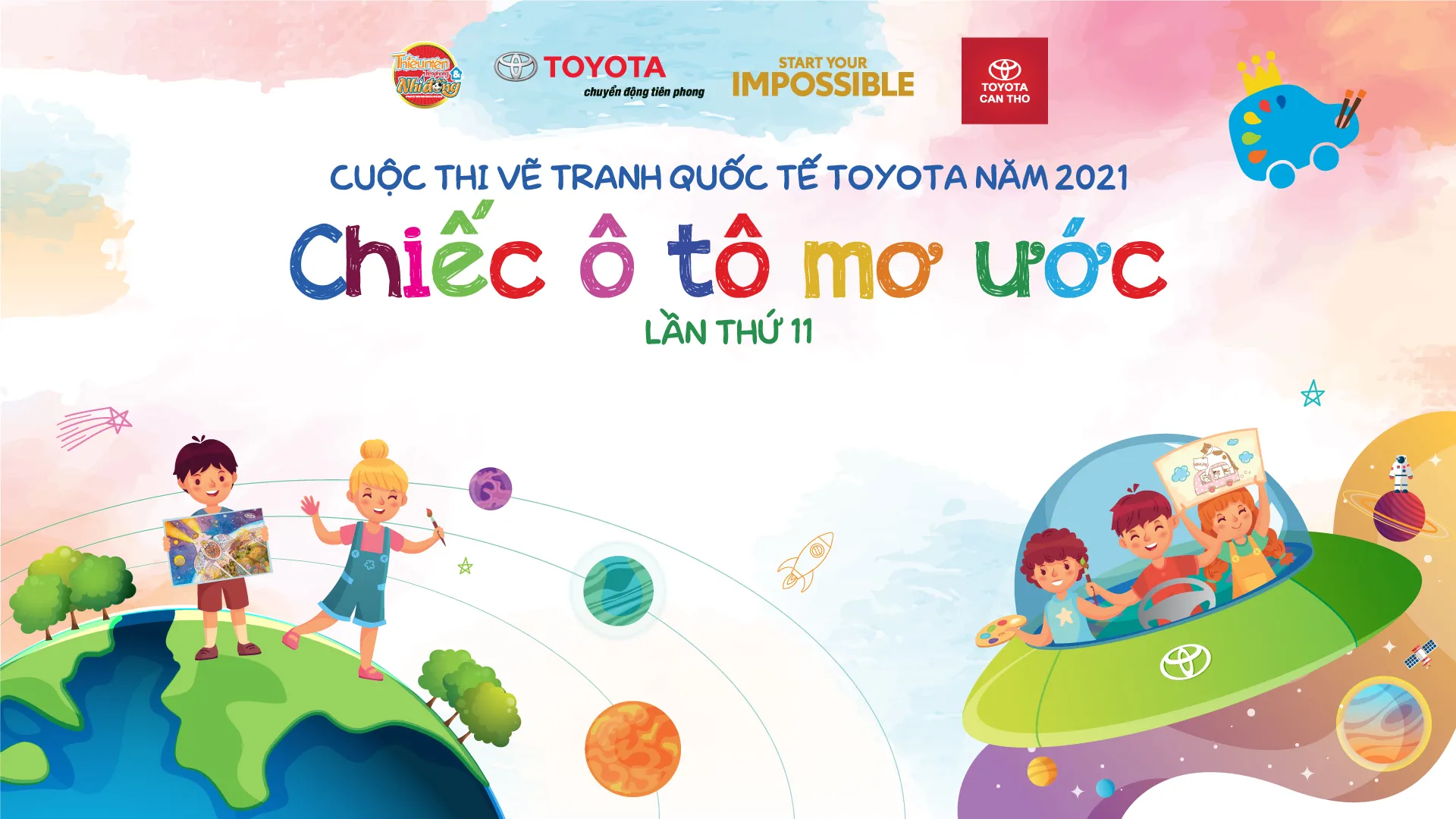 Tranh vẽ đầy màu sắc và ý tưởng mới lạ về siêu xe