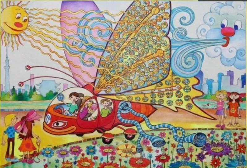 Tranh vẽ đề tài ý tưởng trẻ thơ lớp 5 với chủ đề bảo vệ môi trường đầy ý nghĩa