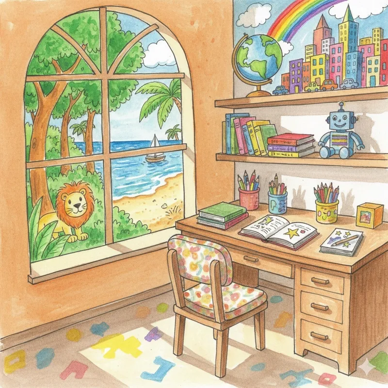 Tranh vẽ góc học tập thường dùng