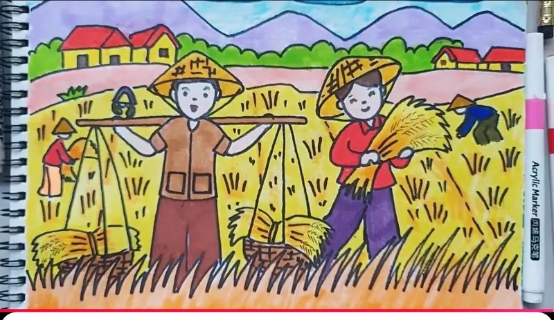 Tranh vẽ làng nghề gốm Bát Tràng truyền thống nổi tiếng