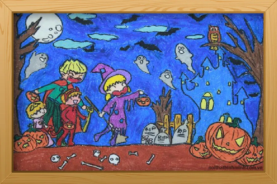 Tranh vẽ lễ hội Halloween mang đậm phong cách nghệ thuật đương đại