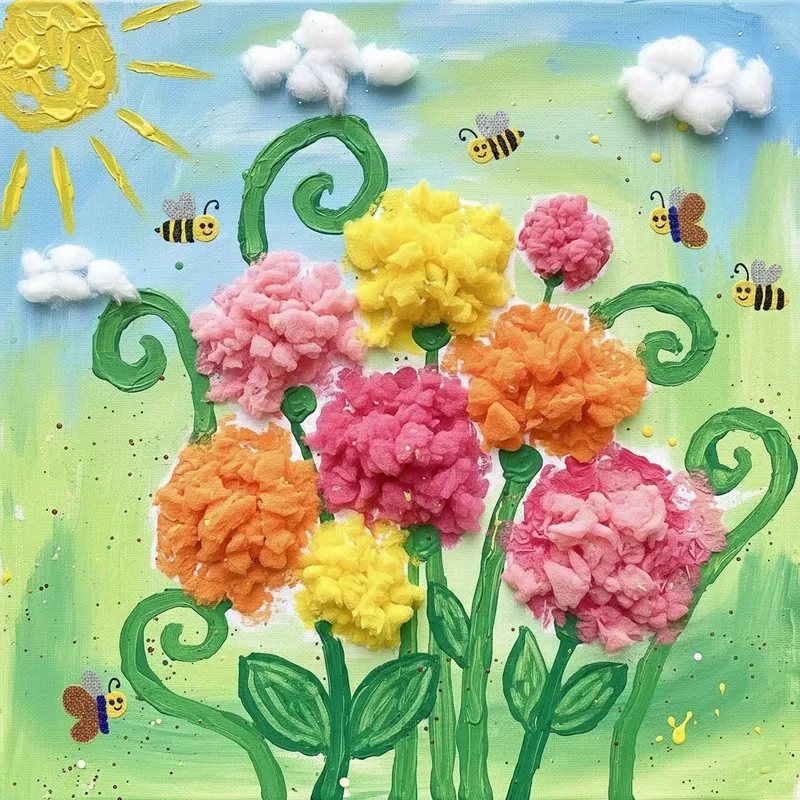 Tranh vẽ mùa xuân phong cảnh nông thôn gần gũi và mộc mạc