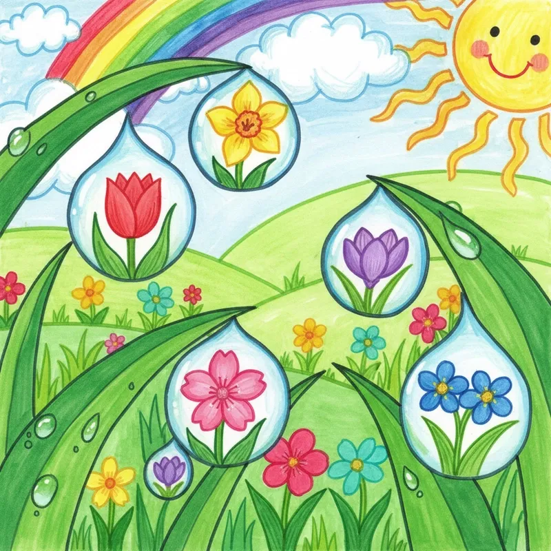 Tranh vẽ mùa xuân tinh tế với đường nét mềm mại và hài hòa