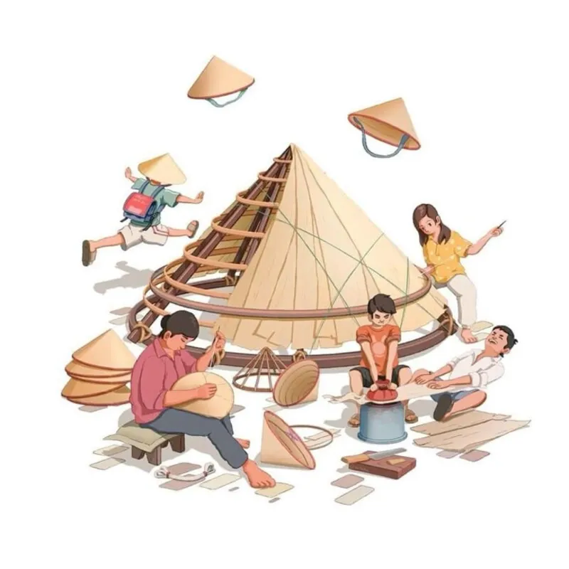 Tranh vẽ nghề làm muối vùng biển Việt Nam nắng gió