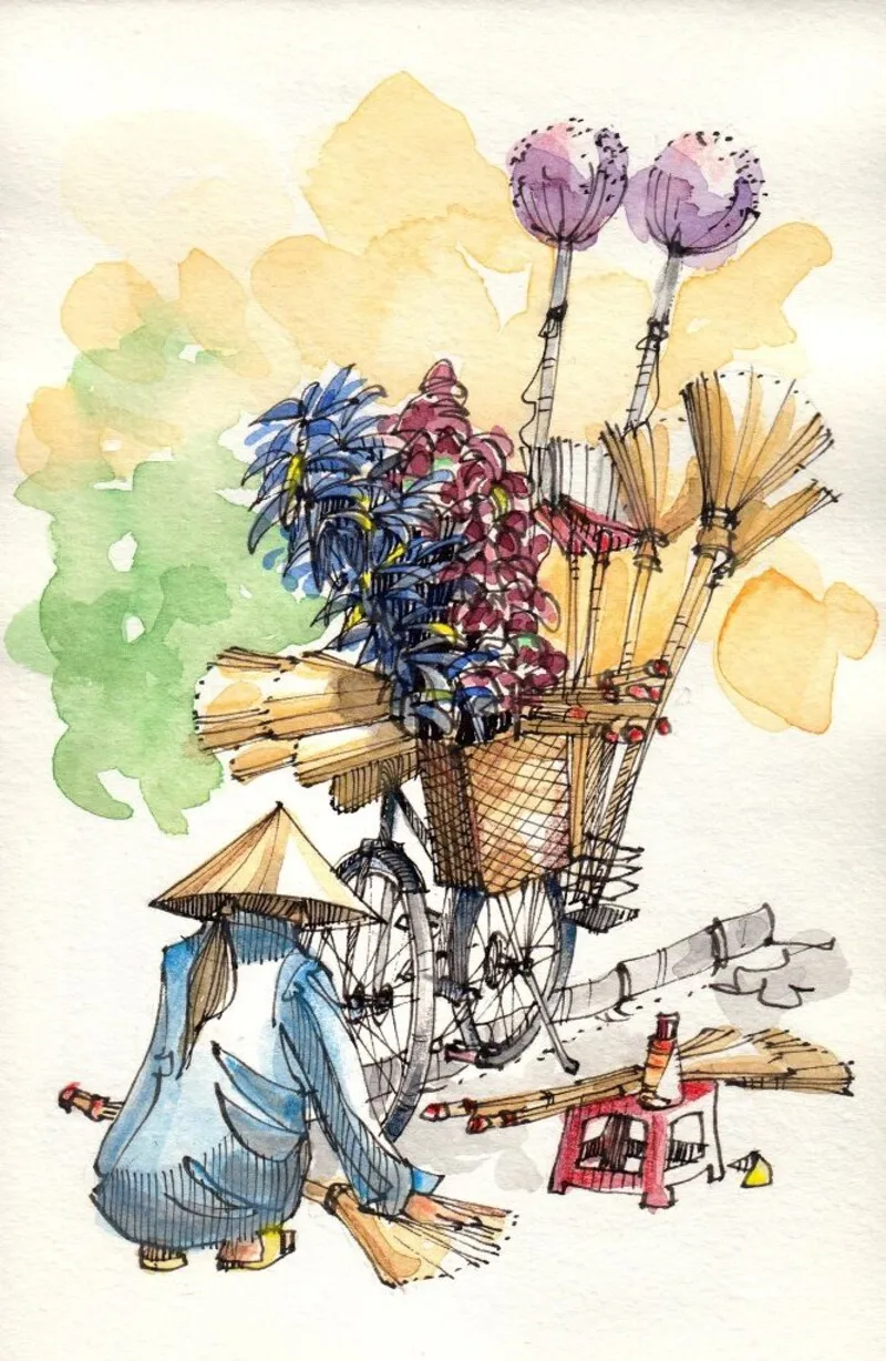 Tranh vẽ nghề truyền thống ở Việt Nam đơn giản dễ thực hiện