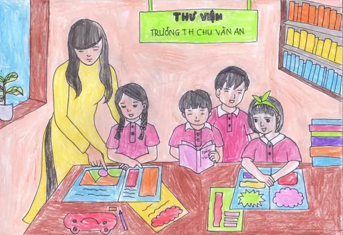 Tranh vẽ ngôi trường mơ ước với thiết kế độc đáo