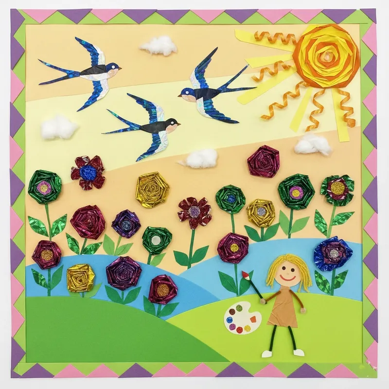 Tranh vẽ phong cảnh mùa xuân hài hòa giữa sắc xanh và sắc hồng