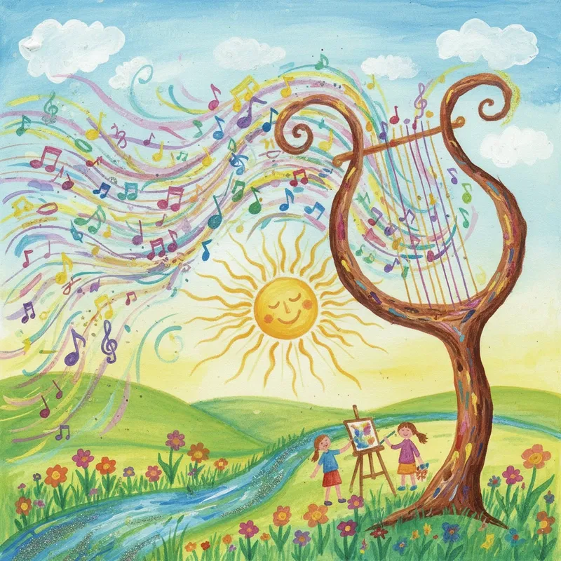 Tranh vẽ phong cảnh mùa xuân sinh động với nhiều hoạt động vui chơi