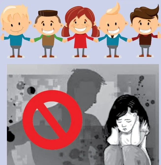 Tranh vẽ phòng chống xâm hại trẻ em minh họa trong sổ tay hướng dẫn an toàn cho bé