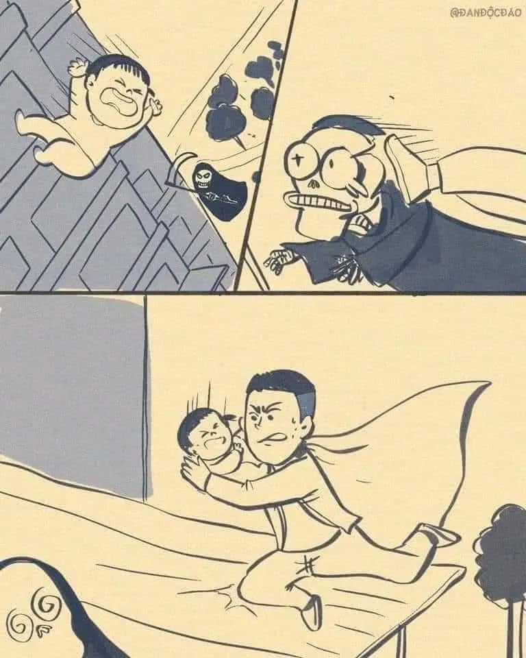 Tranh vẽ thần chết và siêu nhân Nguyễn Ngọc Mạnh trong cuộc chiến giành sự sống