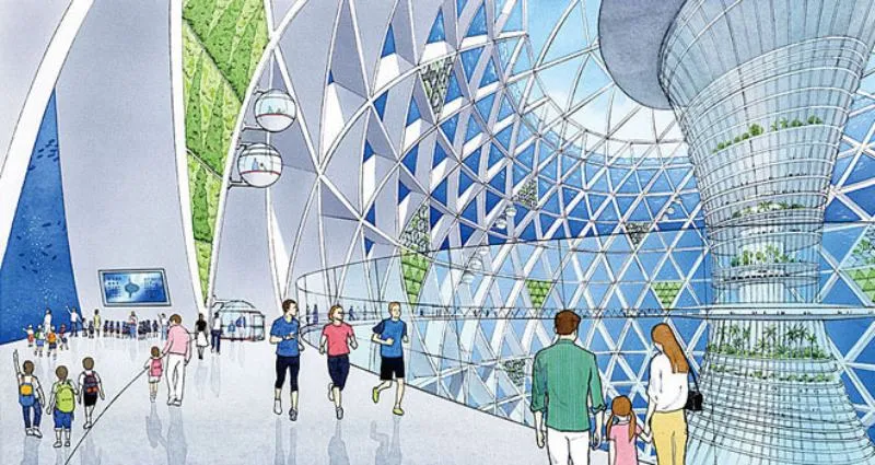 Tranh vẽ thành phố dưới nước. (Nguồn Internet)