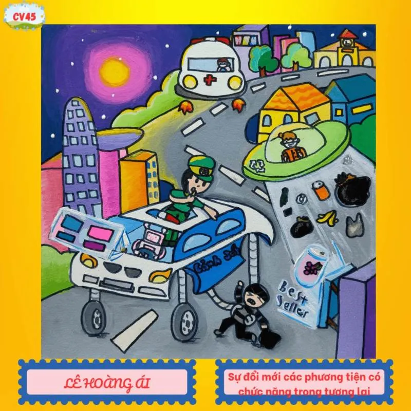 Tranh vẽ thành phố giao thông thông minh. (Nguồn Internet)