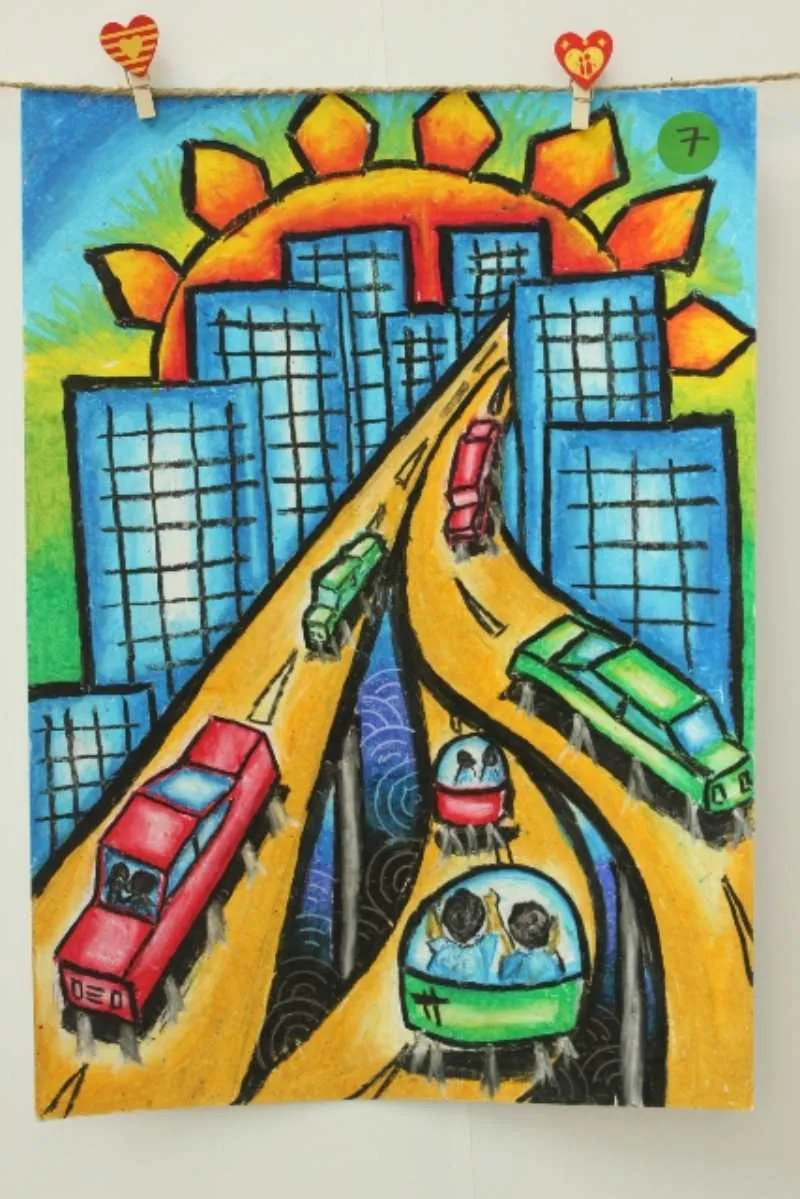 Tranh vẽ thành phố giao thông thông minh(Nguồn Internet)