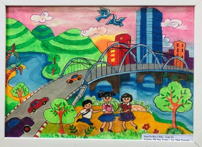 Chủ đề vẽ tranh thành phố xanh. (Nguồn Internet)