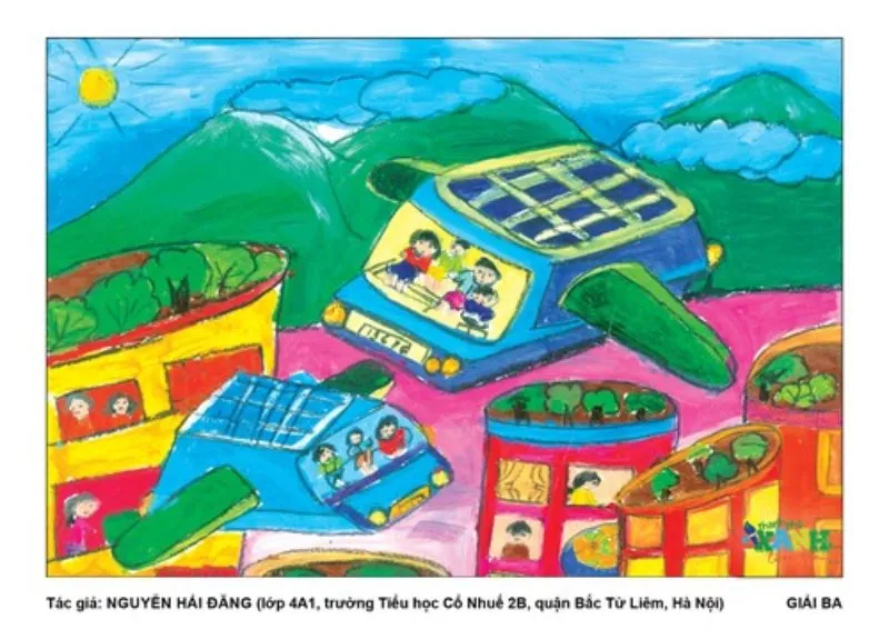 Tranh vẽ thành phố giao thông thông minh(Nguồn Internet)