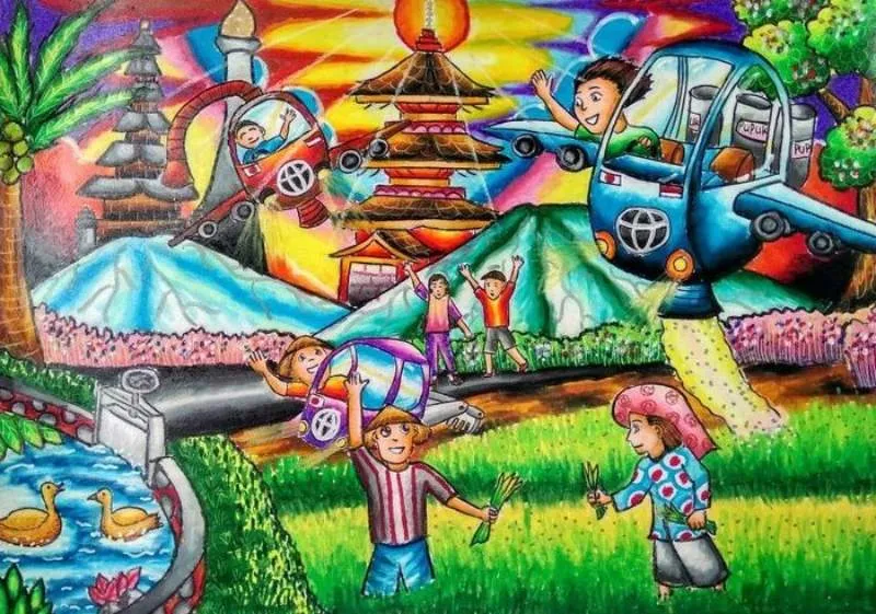 Tổng hợp 15 bức tranh vẽ đẹp nhất của học sinh (Nguồn: Internet)