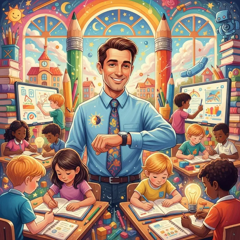 Tranh vẽ thầy cô và mái trường thực hiện nhanh gọn phù hợp cho các tiết học