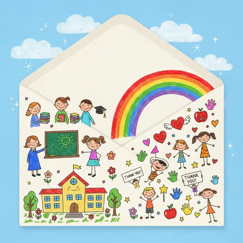 Tranh vẽ thầy cô và mái trường vô cùng ý nghĩa dành tặng người lái đò