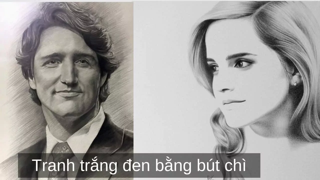 Tranh vẽ trắng đen bằng bút chì nghệ thuật