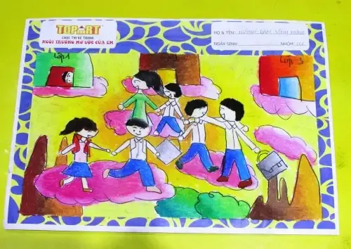 Tranh vẽ trường học mơ ước của bé cực đẹp