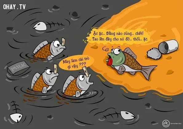 Tranh vẽ truyền tải thông điệp bảo vệ môi trường và tranh vẽ ô nhiễm nước đầy ý nghĩa