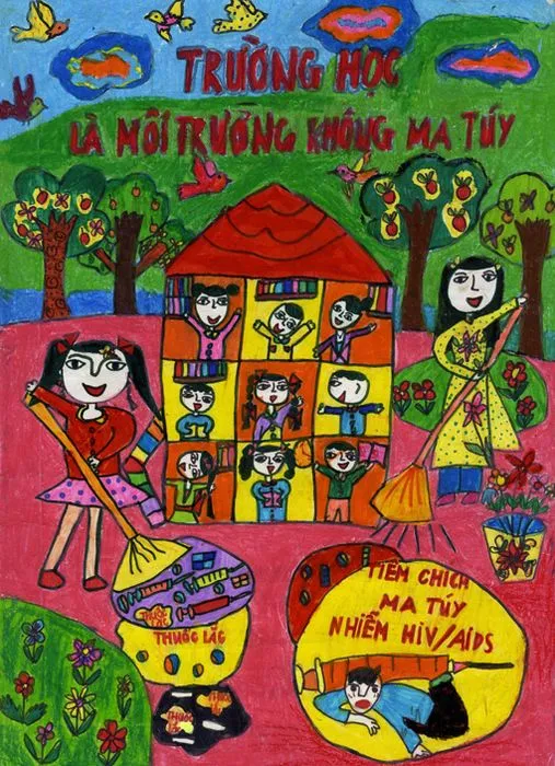 Tranh vẽ về phòng chống ma túy của học sinh tiểu học đẹp nhất