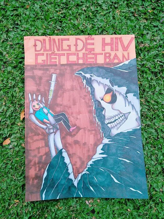 Tranh vẽ về phòng chống ma túy độc đáo của học sinh năng khiếu