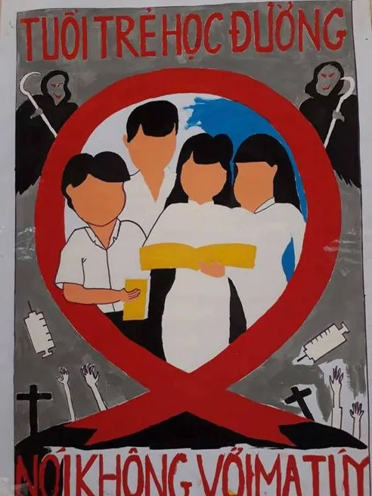 Tranh vẽ về phòng chống ma túy đối mặt với thách thức xã hội