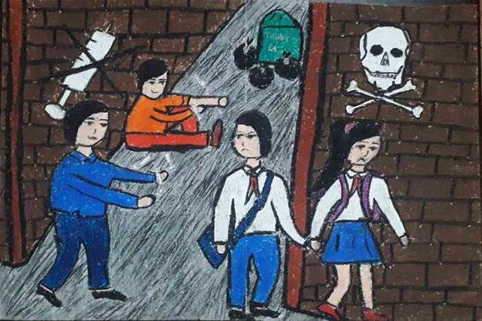 Tranh vẽ về phòng chống ma túy kết hợp nghệ thuật và ý thức