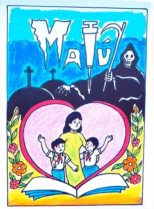 Tranh vẽ về phòng chống ma túy mang tính đấu tranh quyết liệt