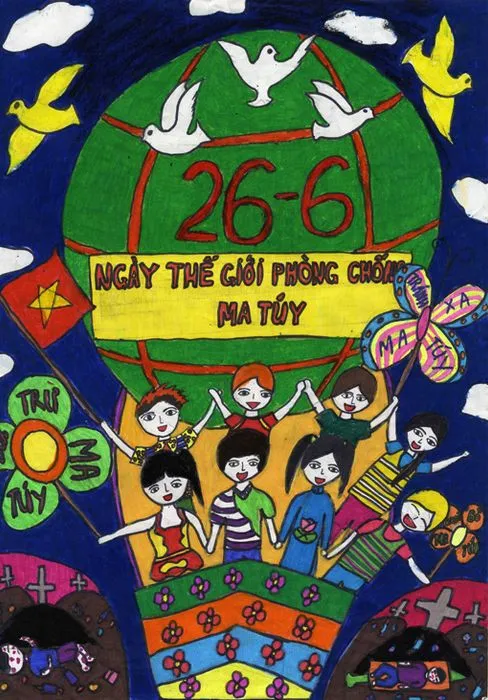 Tranh vẽ về phòng chống ma túy mang tính nghệ thuật cao