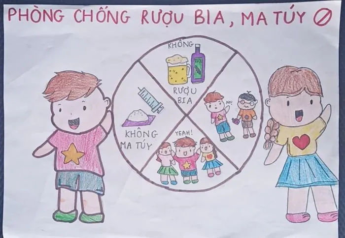 Tranh vẽ về phòng chống ma túy mang tính sáng tạo cao