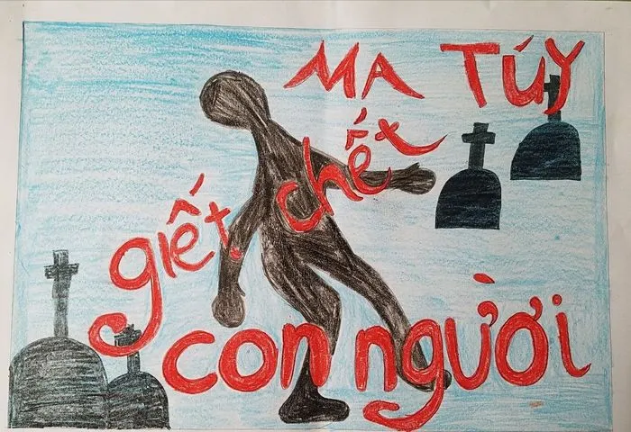 Tranh vẽ về phòng chống ma túy sáng tạo từ góc nhìn của trẻ