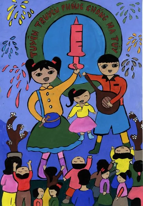 Tranh vẽ về phòng chống ma túy sáng tạo và đầy quyết tâm