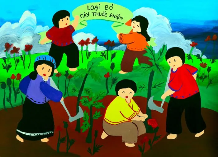 Tranh vẽ về phòng chống ma túy sáng tạo và giàu ý thức