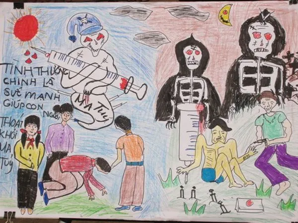 Tranh vẽ về phòng chống ma túy truyền đạt thông điệp trực diện