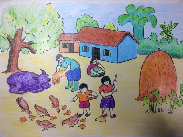 Tranh vẽ về sự đoàn kết và tương trợ lẫn nhau giữa mọi người