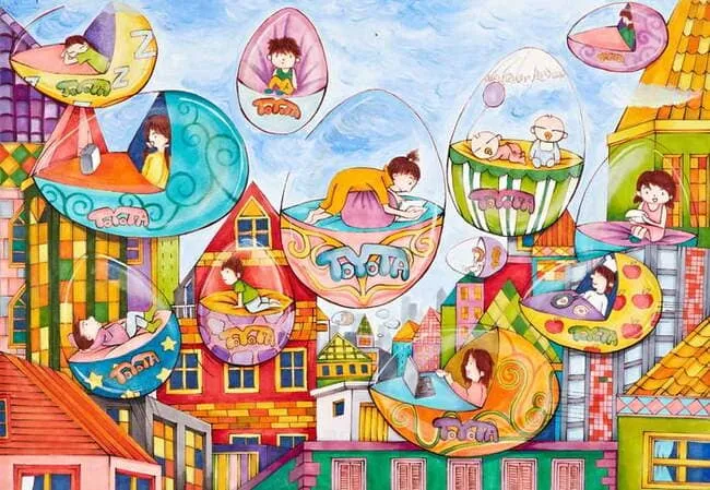 Tranh vẽ ý tưởng về thế giới trong tương lai, nơi mà ý tưởng mới bắt nguồn từ trí tưởng tượng phong phú