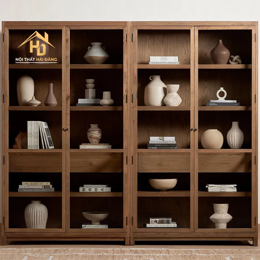 Mẫu kệ được làm từ chất liệu gỗ cao cấp với đường nét vân gỗ đẹp mắt, hiện đại