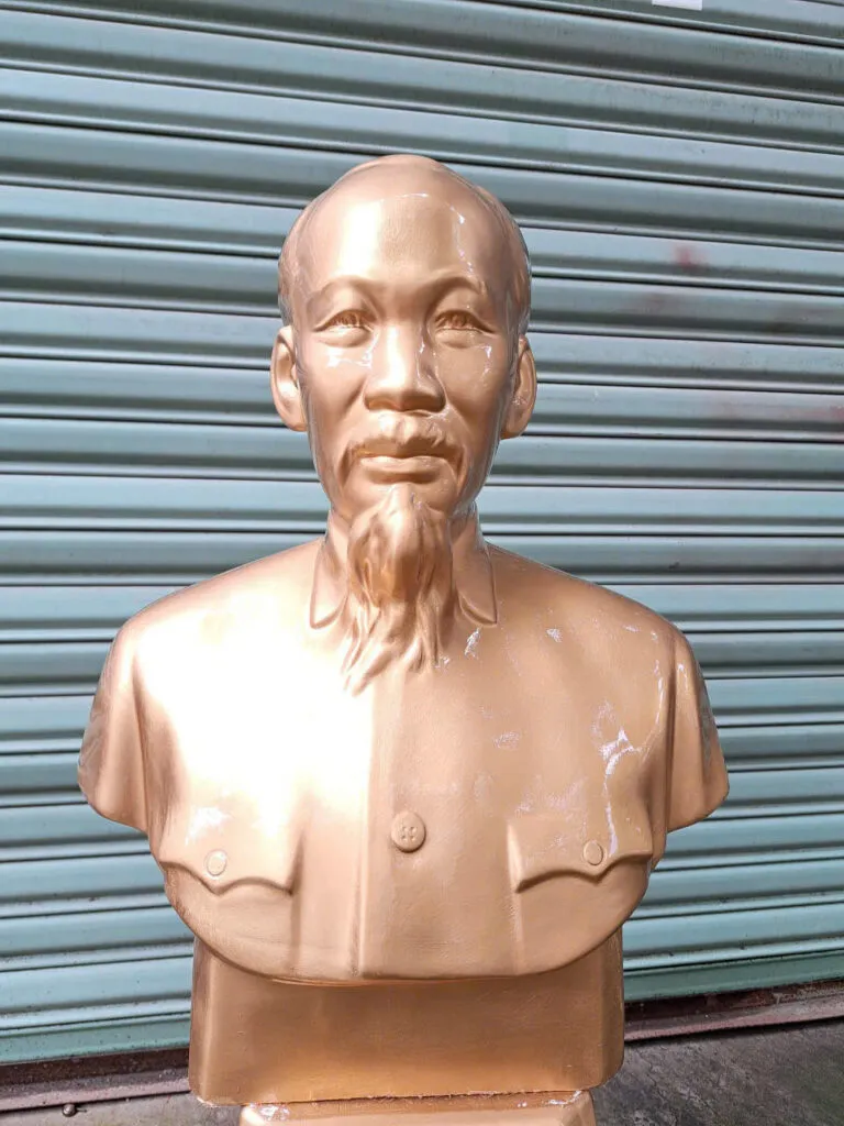 Tượng Bác Hồ thạch cao 70cm mạ đồng - góc nghiêng