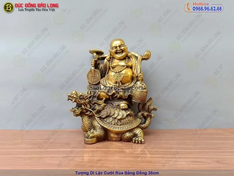 Tượng Phật Di Lặc bằng đồng dát vàng bảo vệ bề mặt vĩnh cửu