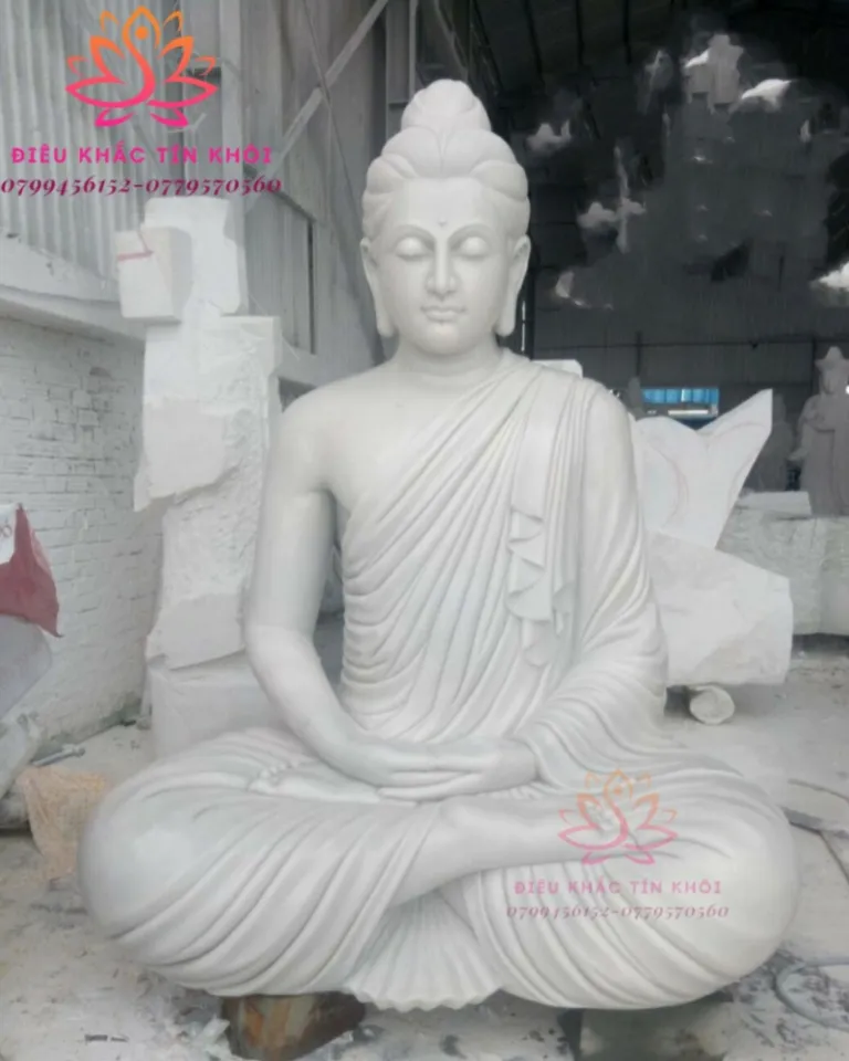 Tượng thích ca mâu ni bằng đá cẩm thạch Nguyên Khối