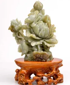 Tượng hoa Mẫu Đơn Ngọc Bích Nephrite, biểu tượng phú quý thịnh vượng