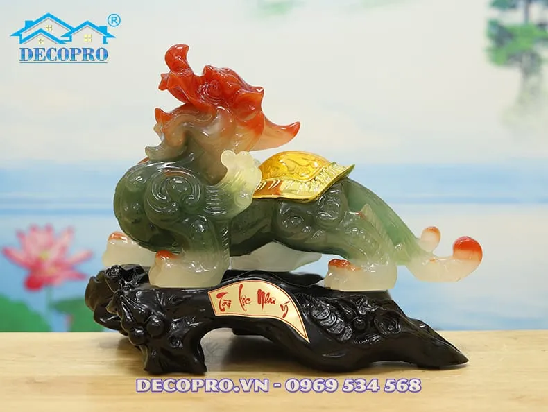 Tỳ hưu xanh ngọc polyresin, màu sắc tươi sáng