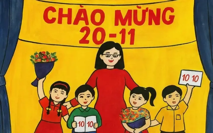 Tuyển tập các mẫu tranh tô màu chủ đề 20 tháng 11 đơn giản và đẹp nhất cho trẻ em