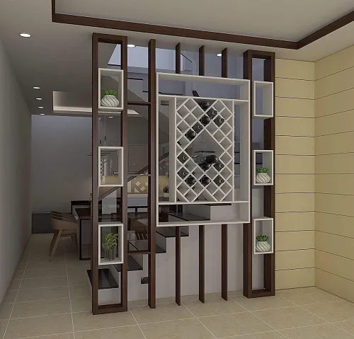 Vách ngăn phòng khách với phòng bếp thiết kế độc đáo