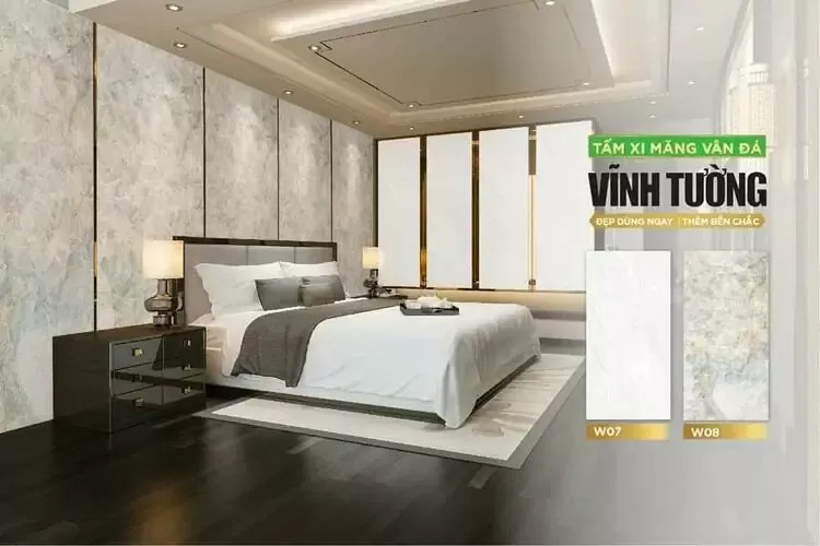 Vách ngăn xi măng vân đá sang trọng